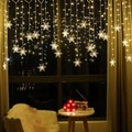 Schneeflocke Vorhang LED Lichterketten 3,5m 96leds führte Weihnachten Vorhang Licht Wohnzimmer Schlafzimmer Weihnachten Neujahr Hochzeit Valentinstag Dekoration Lightinthebox