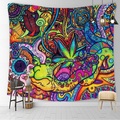 psychedelische abstrakte Wandteppich Kunst Dekor Decke Vorhang hängen zu Hause Schlafzimmer Wohnzimmer Dekoration Polyester Pilz schreckliches Monster Lightinthebox