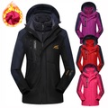 Damen Winter Außen Wasserdicht Windundurchlässig Abnehmbares Vlies Atmungsaktiv Jacke Shirt Vlies Unsichtbarer Reißverschluß in voller Länge Camping / Wandern / Höhlenforschung Schwarz Purpur Rot Lightinthebox