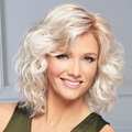 synthetische Perücke lockige asymmetrische Perücke Blondine mittellanges blondes synthetisches Haar Damen modisches Design exquisite flauschige Blondine Lightinthebox