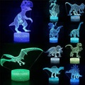 Lighinthebox, 3D LED Dinosaurier Nachtlicht Lampe 7 Farbe LED Illusion Licht Weihnachtsdekoration Tier Nachtlicht Touch Schlafen Nachtlicht Tisch Nachttischlampe Raptor Tyrannosaurus Pterodactyl für Baby Kinder Lightinthebox