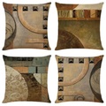 Kissenbezug 4pcs weiche dekorative quadratische Kissenbezug Kissenbezug Kissenbezug für Sofa Schlafzimmer eine Seite überlegene Qualität maschinenwaschbar Kunstleinenkissen für Sofa Couch Bett Stuhl Lightinthebox