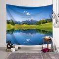 Wandteppich Kunst Dekor Decke Vorhang hängen zu Hause Schlafzimmer Wohnzimmer Dekoration Berg Prärie kleinen See Polyester Lightinthebox