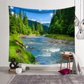 Lighinthebox, Wandteppich Kunst Dekor Decke Vorhang hängen zu Hause Schlafzimmer Wohnzimmer Dekoration Hang grüne Bäume grünes Gras Fluss Polyester Lightinthebox