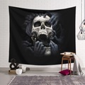 Wandteppich Kunst Dekor Decke Vorhang hängen zu Hause Schlafzimmer Wohnzimmer Dekoration Polyester Faser Stillleben seltsame Schädel schwarz und weiß Hand zerrissen Lightinthebox