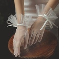 Netz Anzuglänge Handschuh Elegant / Einfacher Stil Mit Rüschen Hochzeit / Party-Handschuh Lightinthebox