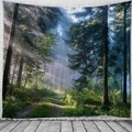 wandteppich kunst dekor decke vorhang hängen hause schlafzimmer wohnzimmer dekoration nebligen wald wandteppich wandbehang natur landschaft wandteppich Lightinthebox