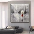 Großes Ölgemälde, 100 % handgefertigt, handgemalte Wandkunst auf Leinwand, Eiffelturm, Frauen halten einen Regenschirm, moderne zeitgenössische Heimdekoration, gerollte Leinwand, kein Rahmen, Lightinthebox