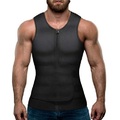 Lighinthebox, Herren Neopren Schweiß Taille Trainer Weste Sauna Workout Tanktops mit verstellbarem Gürtelamp; Reißverschluss zur Gewichtsreduktion (schwarze Trainingsweste mit Trimmergürtel, m) Lightinthebox