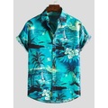 Herren Hemd Grafik-Shirt Aloha-Shirt Zebra Kragen Umlegekragen Blau Andere Drucke Täglich Ausgehen Kurzarm Hemden mit Kragen Bedruckt Bekleidung Boho Designer Strand Design Lightinthebox