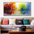 Minturaamp;amp; reg; große handgemalte abstrakte Bäume Landschaft Ölgemälde auf Leinwand moderne Pop-Art Wandbild für Heimdekoration (gerollte Leinwand ohne Rahmen) Lightinthebox