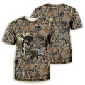 Lighinthebox, Herren Jagd T-Shirt Camo / Camouflage 3D Print T-Shirt Kurzarm Outdoor Sommer Schnelltrocknend Atmungsaktives Oberteil Baumwolle Camping / Wandern Jagd Angeln Erde Gelb RotBraun BraunGrau Gelb Pink Lightinthebox