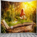 Pilzhaus auf der Buchwand Tapisserie Kunst Dekor Decke Vorhang hängen zu Hause Schlafzimmer Wohnzimmer Dekoration schöne Aussicht aus dem Fenster Lightinthebox