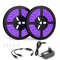 LED-Streifen Licht 2x5m 32,8ft LED-UV-Schwarzlicht-Streifen-Kit 600 Einheiten UV-Lampe Perlen 12V flexible Schwarzlicht Leuchten 10m LED-Band wasserdicht für Indoor fluoreszierende Tanzparty Lightinthebox