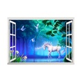 3d wald einhorn gefälschte fensteraufkleber wohnzimmer tv hintergrund wandaufkleber abnehmbare pvc diy dekoration wandtattoo 60x90cm Lightinthebox
