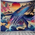 Ukiyo Wandteppich Kunst Dekor Decke Vorhang hängen zu Hause Schlafzimmer Wohnzimmer Dekoration schöne Aussicht aus dem Fenster Lightinthebox