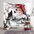 chinesische Art Tinte Malerei Stil Wandteppich Kunst Dekor Decke Vorhang hängen zu Hause Schlafzimmer Wohnzimmer Dekoration Polyester Lightinthebox