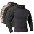 Herren-Wander-T-Shirt Taktisches Militär-Angriffs-Kampfhemd Vintage-Grafik-T-Shirt Langarm Slim Fit Camo-T-Shirt mit Reißverschluss Sweatshirt-Oberteil Outdoor schnell trocknend leicht atmungsaktiv Schweißableitung Lightinthebox