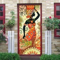 2 stücke selbstklebende kreative afrikanische mädchen türaufkleber für wohnzimmer diy dekoration hause wasserdichte wandaufkleber 30,3 x 78,7 (77x200 cm), 2 stücke set Lightinthebox