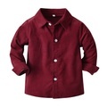 Baby Jungen Hemd Langarm Wein Volltonfarbe Baumwolle Schulanfang Outdoor Cool 1-5 Jahre Lightinthebox