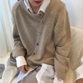 Damen Strickjacke Strickwaren Stricken Taste Strick Feste Farbe Rundhalsausschnitt Basic Stilvoll Täglich Drop-Schulter Winter Herbst Haferflocken Dunkelgray Einheitsgröße / Langarm / Casual Lightinthebox