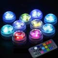 Lighinthebox, tauch led lichter 10 stücke led rgb wasserdicht unterwasser licht fernbedienung außenbatterie tauchlicht für hochzeit badewanne teich pool badewanne aquarium party vase dekoration Lightinthebox