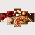 5 Panels Wandkunst Leinwanddrucke Malerei Kunstwerk Bild Pizza Essen Heimtextilien Dekor gerollte Leinwand kein Rahmen ungerahmt ungedehnt Lightinthebox