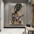 Wandkunst Leinwanddrucke Malerei Kunstwerk Bild Porträt Schönheit Gold Heimtextilien Dekor gerollte Leinwand kein Rahmen ungerahmt ungedehnt Lightinthebox