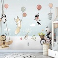 Lighinthebox, Cartoon Hase Ballon Panda abnehmbare PVC-Wandaufkleber Heimdekoration Wandtattoo 1 Stück 280x160cm für Schlafzimmer Wohnzimmer Lightinthebox