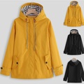 Damen wasserdichte Kapuzen-Regenjacke Hoodie-Jacke Wanderjacke Regenmantel Outdoor winddicht schnell trocknend leichte lässige Windjacke Trenchcoat Top Camping Jagd Angeln gelb schwarz atmungsaktiv Lightinthebox