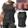 Lighinthebox, Herren Neopren Sauna Reißverschluss Taille Trainer Weste Tank Top Trimmer Body Shaper mit zwei Gürtel Saunaanzug Schweißweste Abnehmen Unterwäsche Gewichtsverlust Shirt Fatburner Tanktops Shapewear Lightinthebox