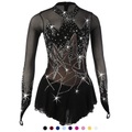 Lighinthebox, Eiskunstlaufkleid Damen Mädchen Eislaufen Kleider Austattungen Yan-pink Violett Weiß Elasthan Elastan Hochelastisch Wettbewerb Eiskunstlaufkleidung Handgemacht Blumen Pflanzen Langarm Eislaufen Lightinthebox