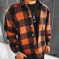 Herren Flanelljacke Flanell Hemden Hemdjacke Plaid / Karomuster Umlegekragen Gelb Outdoor Strasse Langarm Tasche Bekleidung Strassenmode Sport Casual / Herbst Lightinthebox