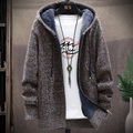 Herren Pullover Strickjacke Pullover Hoodie Zip Pullover Reißverschluss Pullover Jacke Stricken Strick Feste Farbe Mit Kapuze Stilvoll Outdoor Heim Bekleidung Winter Herbst Blau Wein M L XL Lightinthebox
