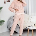 Damen-Pyjama-Sets Nachthemd 1 Set reine Farbe niedlich Sport einfach Party Home Street Polyester warm atmungsaktiv Hoodie Langarm Hoodie Hose elastischer Bund Basic Tasche Herbst Winter blau lila / Lightinthebox