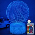 Basketball 3D Illusion Nachtlicht Geburtstagsgeschenk Lampe 16 Farbwechsel dimmbare Tischlampe mit Touchamp; Fernbedienung Weihnachtsdekoration LED-Lichter Basketball Spielzeug für Jungen Lightinthebox