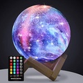 Lighinthebox, 3D Galaxie Mondlampe 5,9 Zoll Beleuchtung Galaxie Mond Nachtlicht mit 16 LED-Farben Touchamp; Fernbedienung mit Holzständer einzigartiges Geschenk für Mädchen Jungen Freundin Familie Lightinthebox
