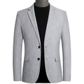 Herren Blazer Sakko Sport Jacke warm halten Atmungsaktiv Hochzeit Arbeit Geschäft Einreihiger Verschluss Steigendes Revers Geschäftlich Elegant Jacke Oberbekleidung Feste Farbe Tasche Blau Beige Grau Lightinthebox