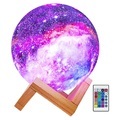 Mondlampe Nachtlicht Galaxielampe 16 Farben LED 3D Stern Mondlicht mit Holzständer Fernbedienung und Touch Control USB wiederaufladbares Geschenk für Mädchen Jungen Geburtstag Lightinthebox
