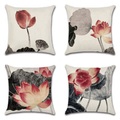 Lotus Doppelseitenkissenbezug 4pc weiche dekorative quadratische Kissenbezug Kissenbezug Kissenbezug für Schlafzimmer Wohnzimmer hochwertige maschinenwaschbare Innenkissen für Sofa Couch Bett Stuhl Lightinthebox
