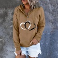 Damen Hoodie Sweatshirt Kapuze Pullover Zur Seite fahren Aktiv Strassenmode Valentinstag Tasche Bedruckt Schwarz Grau Khaki Herz Casual Mit Kapuze Langarm S M L XL XXL Lightinthebox