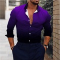 Herren Hemd Grafik-Shirt Farbverlauf Umlegekragen Purpur Outdoor Strasse Langarm Button-Down Bedruckt Bekleidung Modisch Designer Casual Atmungsaktiv Lightinthebox