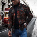Herren Flanelljacke Flanell Hemden Hemd Kragenhemd Hemdjacke Bedruckt Umlegekragen Schwarz 3D-Druck Outdoor Strasse Langarm Tasche Bedruckt Bekleidung Strassenmode Sport Casual Lightinthebox