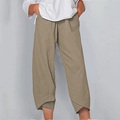 Damen Übergröße Hosen Chinesisch Chino Tasche Feste Farbe Basic Casual Casual Täglich Normal Knöchellänge Herbst Frühling Schwarz Grau Kaki L XL XXL 3XL 4XL / Baumwolle Lightinthebox