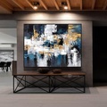 Ölgemälde 100 % Handarbeit, handgemalte Wandkunst auf Leinwand, horizontal, Panorama, abstrakte Landschaft, moderne Heimdekoration, Dekoration, gerollte Leinwand, kein Rahmen, ungedehnt Lightinthebox