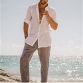 Herren Hemd Knopfhemd Sommerhemd Glatt Umlegekragen Weiß Outdoor Strasse Langarm Button-Down Bekleidung Modisch Casual Atmungsaktiv Komfortabel Lightinthebox