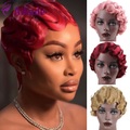 Damen Kunsthaar Perücke 6 Zoll Perücke Vintage Style kurz hitzebeständig Afro gelockt schwarz lila blond Lightinthebox