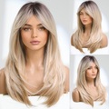 synthetische perücke glatt mit pony perücke mittellang a1 kunsthaar damen cosplay party mode blond weihnachtsfeier perücken Lightinthebox
