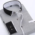 Herren Oberhemd Hemd Kragenhemd Punkt Umlegekragen Schwarz Blau Rote Marineblau Grau Outdoor Arbeit Langarm Button-Down Bedruckt Bekleidung Modisch Strassenmode Cool Geschäftlich Lightinthebox