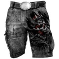 Herren Cargo Shorts Kurze Hosen Kurze Hose für Wanderer Tasche Multi Pocket Bedruckt Graphic Totenkopf Motiv Komfort Atmungsaktiv Kurz Casual Täglich Modisch Strassenmode Schwarz Lightinthebox